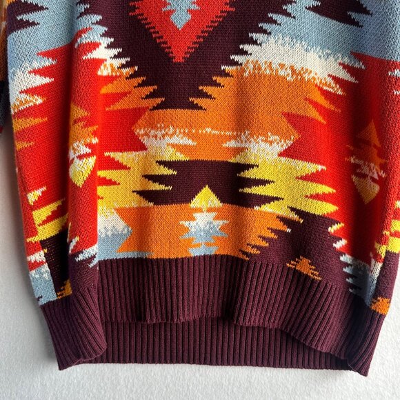 Sun Stone Mens Sweater Small Ranger Aztec Western Turtle Neck Knit Tribal Boho - Picture 5 of 14